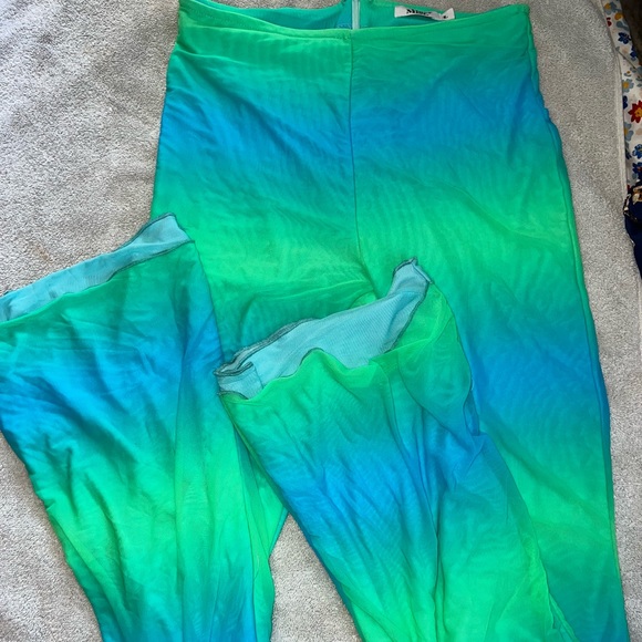 Tiger mist ombré flare pants green blue size large new without tags - Picture 3 of 5